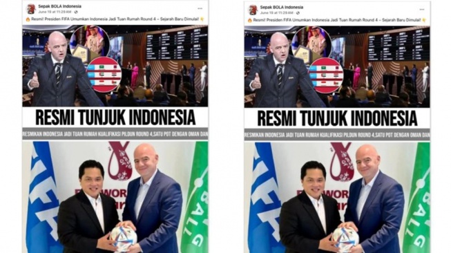Hoaks Indonesia jadi tuan rumah ronde keempat Kualifikasi Piala Dunia 2026. [Ist]