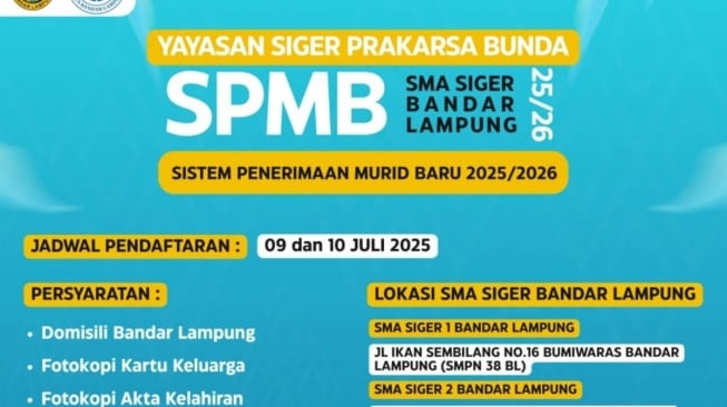 Tak Diterima di SMA Negeri? Bandar Lampung Sediakan SMA Gratis! Ini Syaratnya