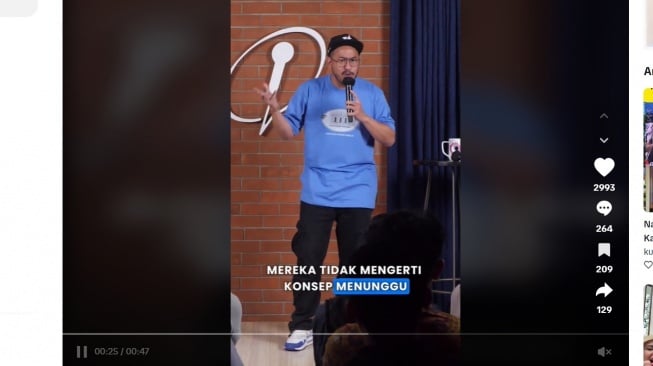 Pandji Pragiwaksono Sindir Gibran dan Kaesang soal Jabatan: Anak Jokowi Nggak Bisa Nunggu. [TikTok]