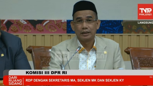 Anggota Komisi III Fraksi Partai NasDem, Rudianto Lallo. (Tangkapan layar/Bagaskara)