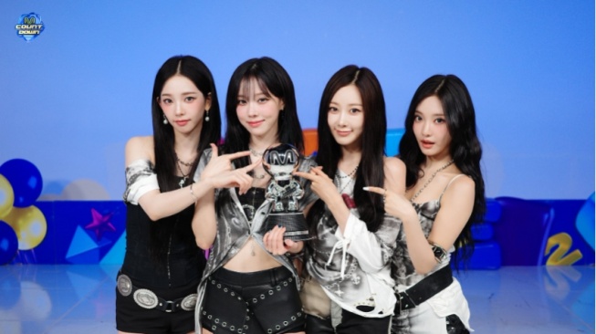 Lawan Allday Project, aespa Raih Trofi Ke-2 Lagu Dirty Work di M Countdown