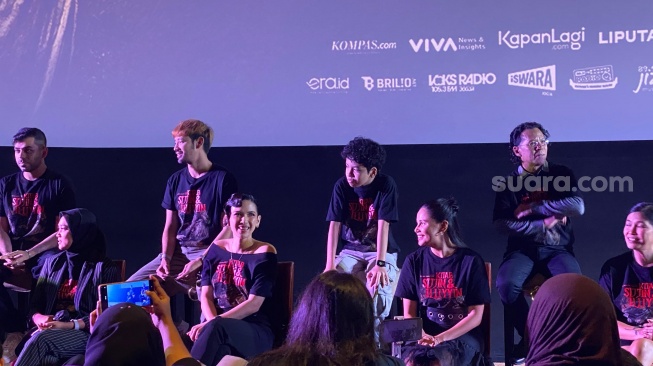 Konferensi pers film Kitab Sijjin & Illiyyin di kawasan Kuningan, Jakarta Selatan, Rabu, 9 Juli 2025. [Suara.com/Tiara Rosana]