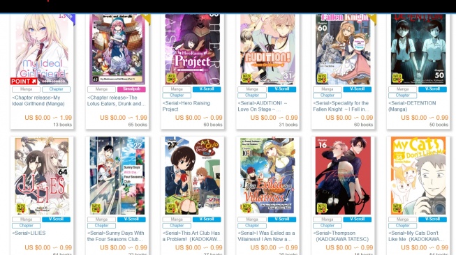 Situs baca magana BookWalker. [BookWalker]