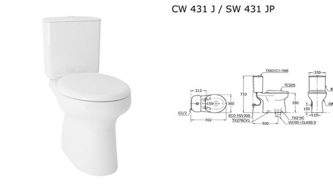 Kloset duduk TOTO seri CW431J - SW431JP (toto.co.id)