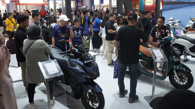 Booth Honda di Jakarta Fair 2025 yang Menawarkan Jajaran Produk Sepeda Motor dari Berbagai Segmen. (Foto: WahanaHonda)
