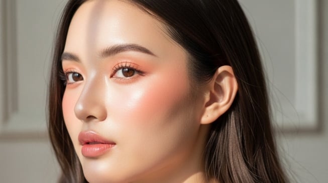Blush on untuk wanita berkulit kuning langsat warna peach [AI]