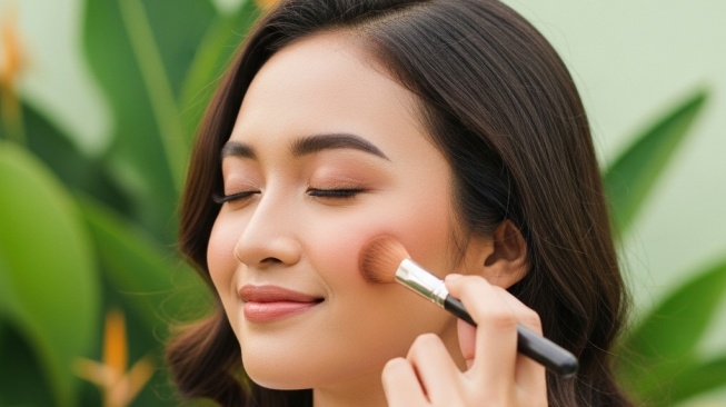 Blush on untuk wanita berkulit kuning langsat warna Terracotta [AI]