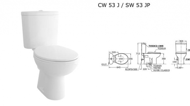 Kloset duduk TOTO seri CW53J - SW53JP (toto.co.id)