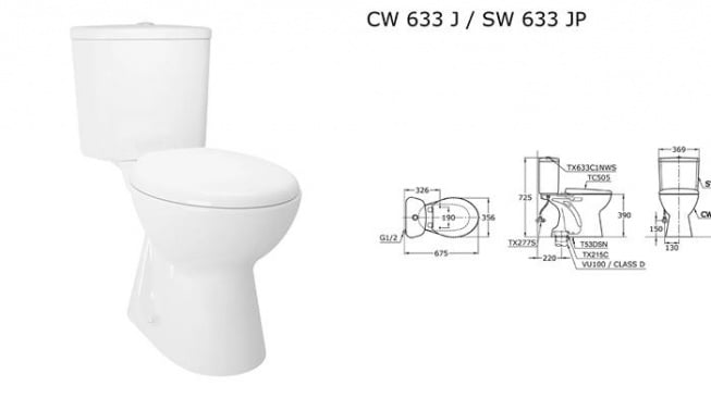 Kloset duduk TOTO seri CW633J - SW633JP (toto.co.id)