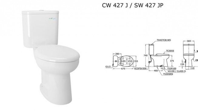 Kloset duduk TOTO seri CW427J - SW427JP (toto.co.id)