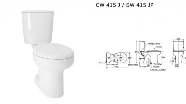 Kloset duduk TOTO seri CW415J - SW415JP (toto.co.id)