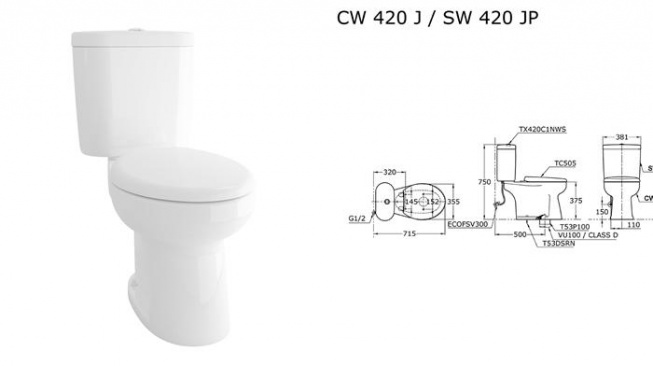 Kloset duduk TOTO seri CW420J - SW420JP (toto.co.id)