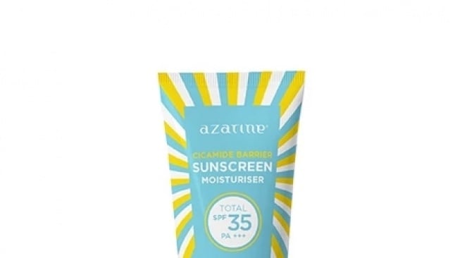 Azarine Cicamide Barrier Sunscreen Moisturiser SPF35 PA+++, rekomendasi sunscreen untuk anak sekolah (Shopee)