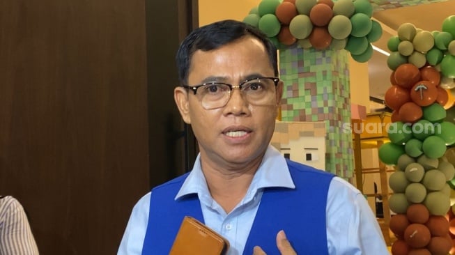 Haji Faisal usai menggelar acara ulang tahun Gala Sky di Gedung Kemang 54, Jakarta Selatan pada Senin, 14 Juli 2025. [Suara.com/Tiara Rosana]