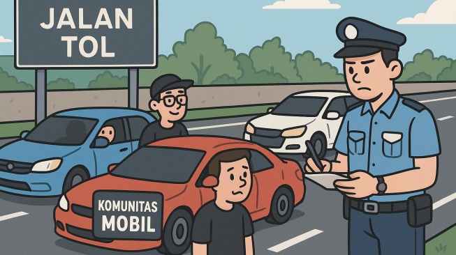 Komunitas Otomotif Konvoi Ikuti Tren Aura Farming di Tol Berujung Ditilang