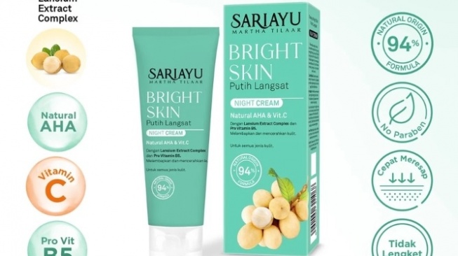 Sariayu Bright Skin Brightening Putih Langsat Night Cream (Shopee)