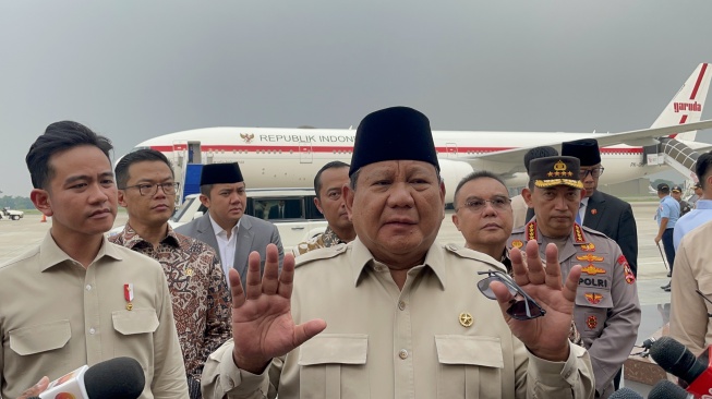 Presiden Prabowo Subianto mengatakan akan bertemu Presiden AS Donald Trump. (Suara.com/Novian)