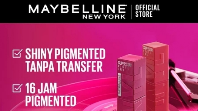 Maybelline Superstay Vinyl Ink Shiny Pigmented Liquid Lipstick, rekomendasi lip product dari Maybelline (Shopee/Maybelline Indonesia Official Store)