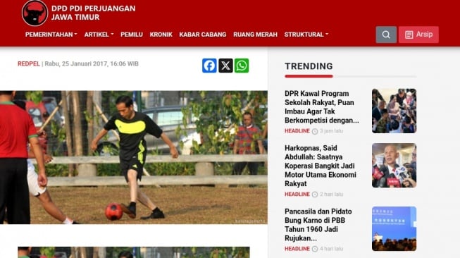 Logo Super League mirip Jokowi. Logo kasta teratas sepak bola Indonesia, Super League, menuai kehebohan di kalangan netizen. (PDI Perjuangan Jawa Timur)