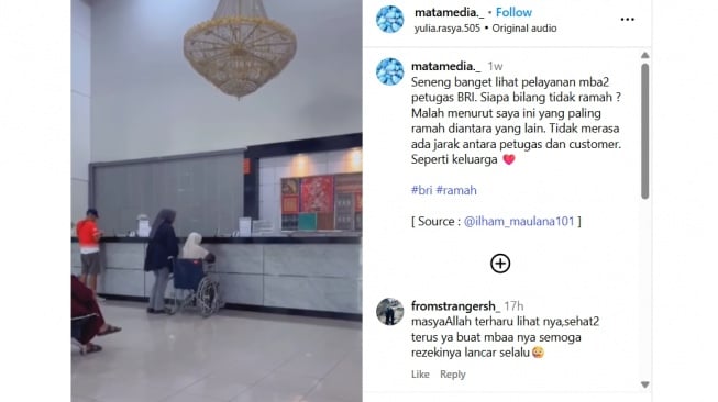 Tangkapan layar video pelayanan BRI di Purwodadi. [Instagram/@matamedia_]