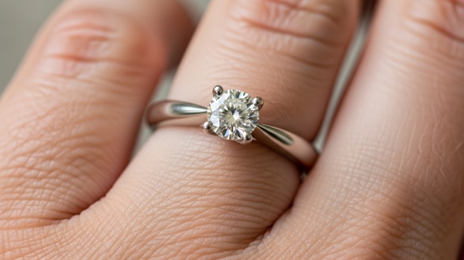 Model cincin solitaire di jari gemuk (Google Studio AI)