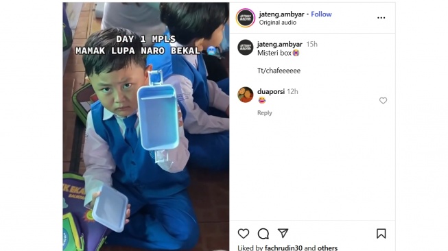 Tangkapan layar bekal kosong pada Instagram. 