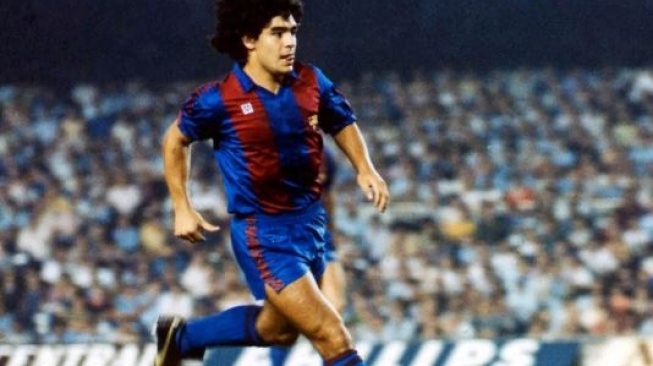 Diego Maradona saat berseragam Barcelona. (Dok. Barcelona)