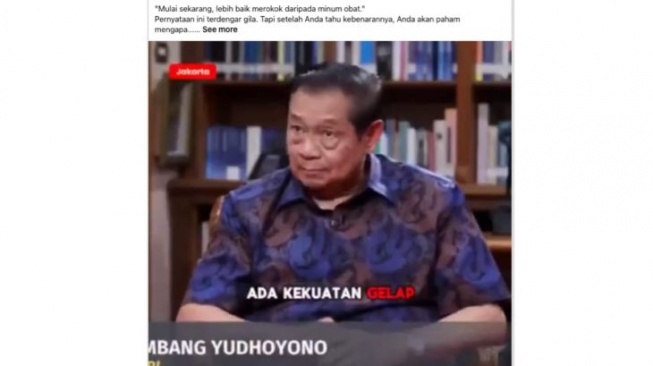 Beredar video Susilo Bambang Yudhoyono (SBY) yang menyebut merokok lebih baik dari minum obat. [Dok. Antara]