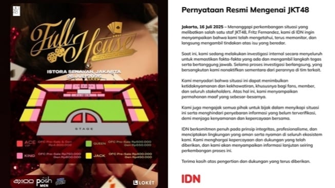 Manajemen JKT48 Ambil Tindakan terhadap Fritz Fernandez (x.com/@kakkabid/officialJKT48)