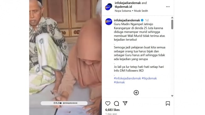 Kronologi Lengkap Guru Madin Tampar Murid Didenda Rp25 Juta, hingga Berujung Laporan Polisi