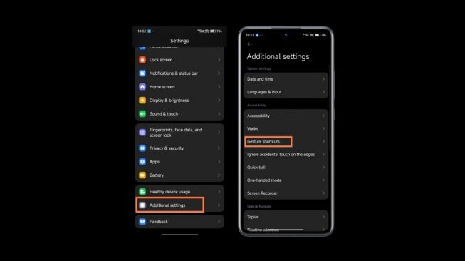 Opsi settings di Xiaomi untuk alternatif tombol daya mati. [Xiaomi time]