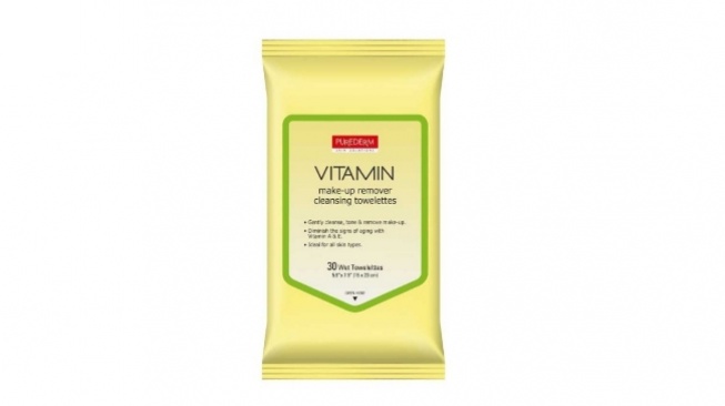 Tisu pembersih makeup - PUREDERM Make-Up Remover Cleansing Towelettes. [Tokopedia]