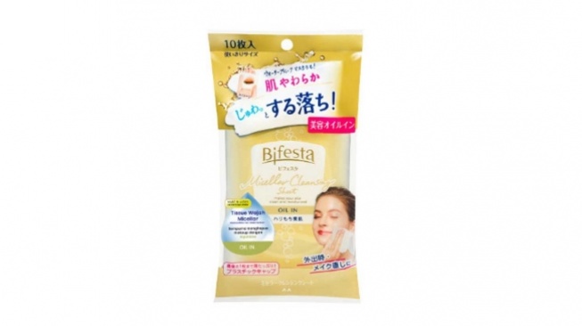 Tisu pembersih makeup - Bifesta Micellar Cleansing Sheet Oil In. [Tokopedia]