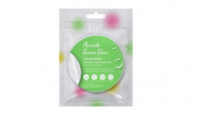 Tisu pembersih makeup - Kye Avocado Guava Glow Micellar Cleansing Pads. [Tokopedia]