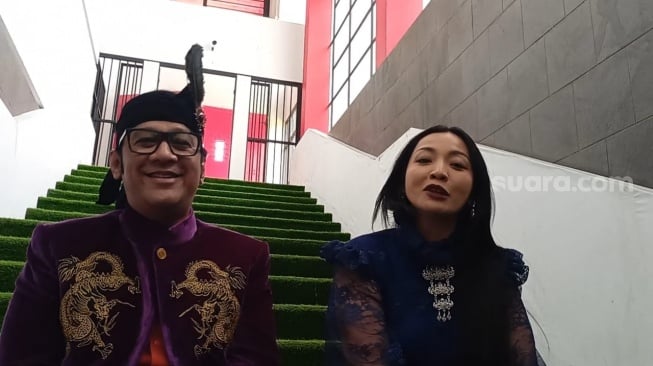 Andre Taulany dan Hesti Purwadinata di Cimanggis, Depok pada Sabtu, 19 Juli 2025. [Suara.com/Rena Pangesti]