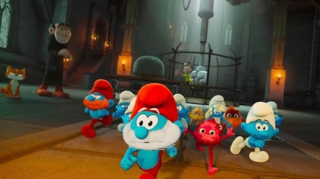 Lagi Tayang di Bioskop, Film Smurfs Hadirkan Rihanna dan James Corden