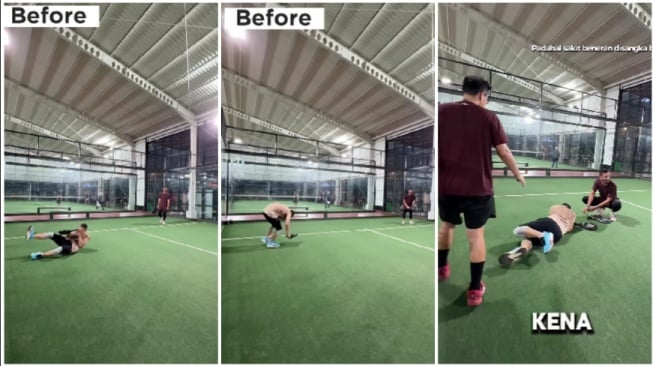 Arie Untung mengalami kecelakaan kecil saat bermain Padel (Instagram)
