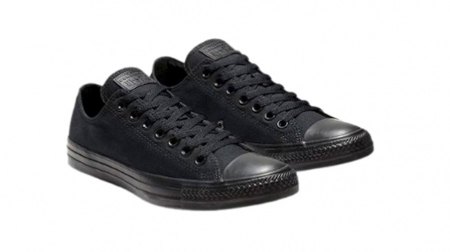 Sepatu sekola - Converse Chuck Taylor All Star Ox Sneakers Mono Black. [Shopee]