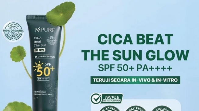 NPURE Sunscreen Cica Beat The Sun Glow (Shopee)