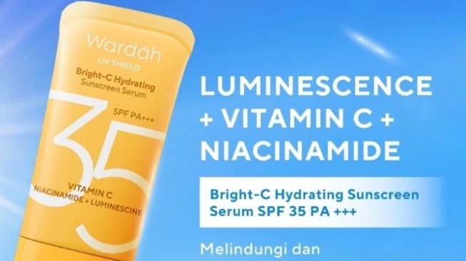 Wardah UV Shield Bright-C Hydrating Sunscreen Serum SPF 35 PA+++ (Shopee)