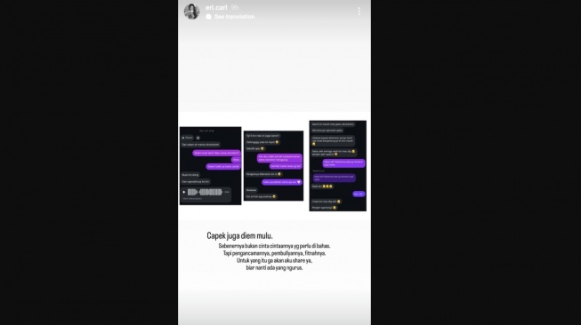 Reaksi Erika Carlina Usai DJ Panda Klarifikasi dan Minta Maaf: Capek Juga Diem Mulu [Instagram]