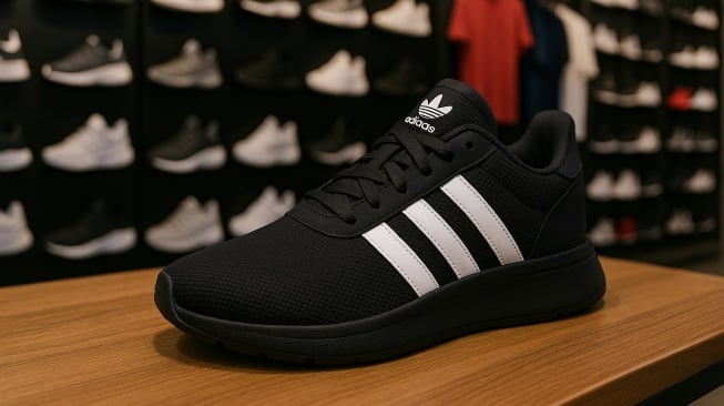 Sepatu Adidas Warna Hitam. [ChatGPT]