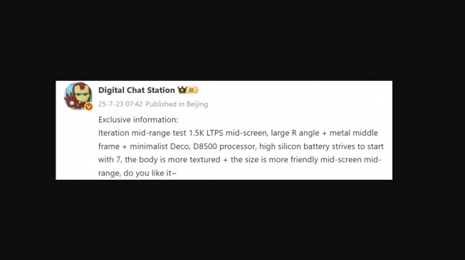 Bocoran Redmi Turbo 5. [Gizmochina]
