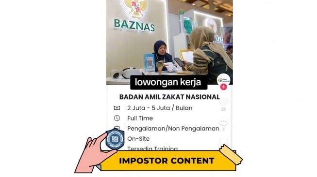 CEK FAKTA, lowongan kerja BAZNAS di TikTok. [TurnBackHoax.id]