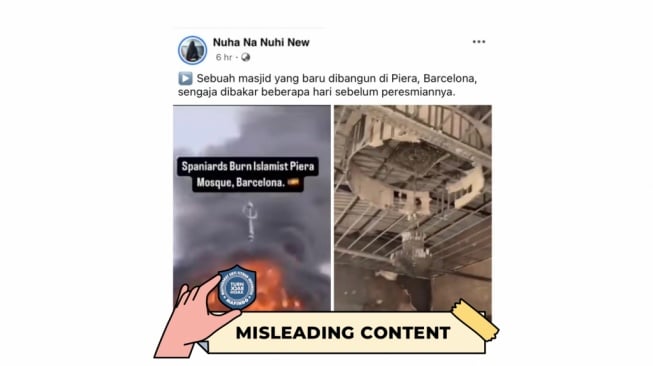 CEK FAKTA, Masjid Piera Barcelona Sengaja Dibakar Sebelum Diresmikan. [TurnBackHoax.id]