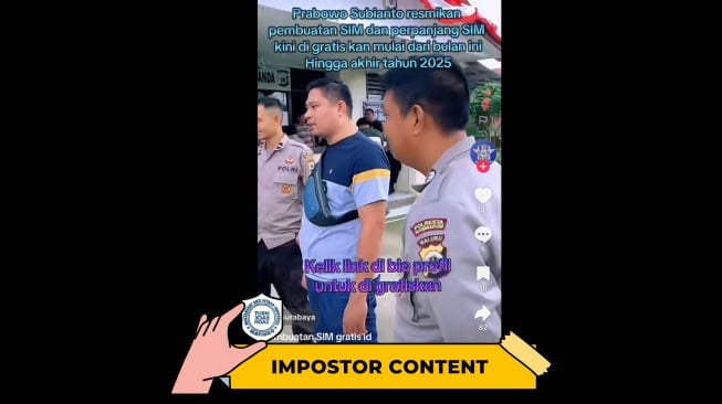 CEK FAKTA, Presiden Prabowo Resmikan Pembuatan dan Perpanjangan SIM Gratis hingga Akhir 2025. [TurnBackHoax.id]