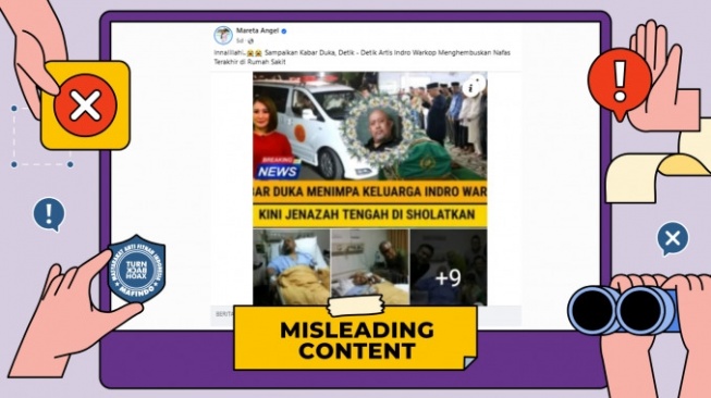 Hoaks Indro Warkop meninggal dunia. [Dok. Istimewa]