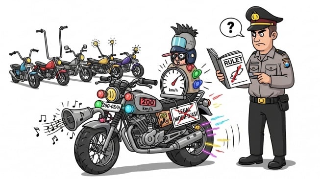 ilustrasi modifikasi motor (dibuat dengan AI)