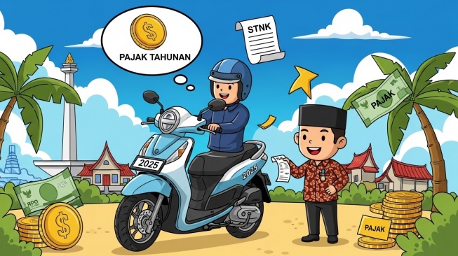 ilustrasi pajak Honda BeAT (dibuat dengan AI)