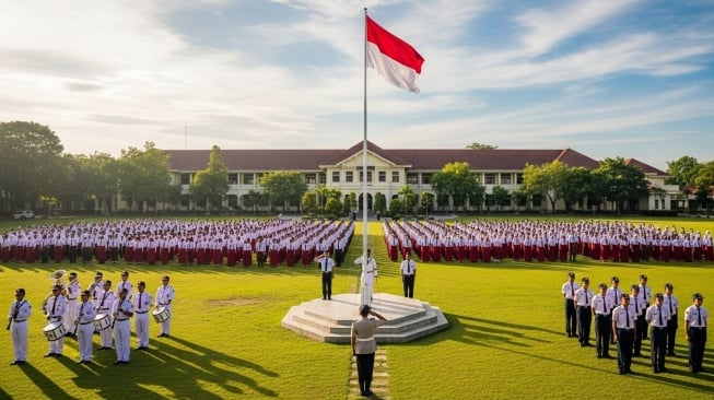 Upacara bendera HUT ke-80 RI (Google AI Studio)